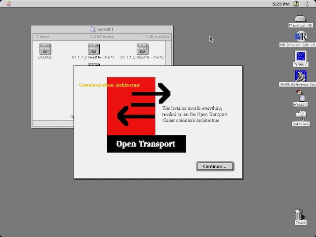 Open Transport installer splash screen