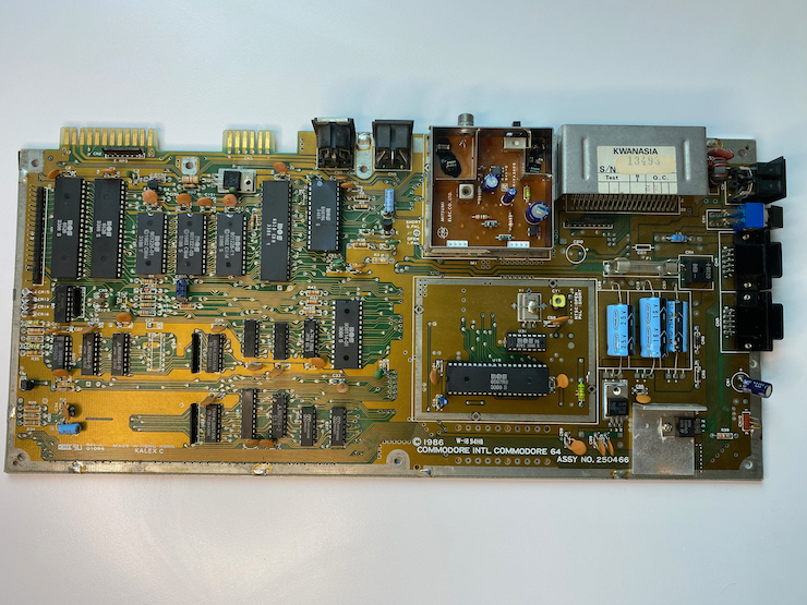 Commodore 64c motherboard cleaned