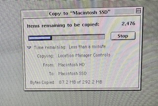 Copy to Macintosh SSD